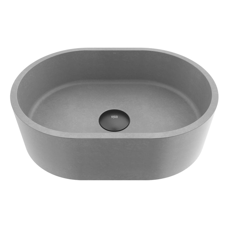 VIGO Giralda Gothic ConcretoStone 16x11-in Deep Grey Bathroom Sink/Basin with Rectangular Vessel X4