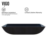 VIGO Glass Rectangular Vessel Bathroom Sink/Basin, Turquoise
