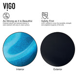 VIGO Glass Turquoise Water Bathroom Sink/Basin Set with Duris Faucet and Rectangular Vessel