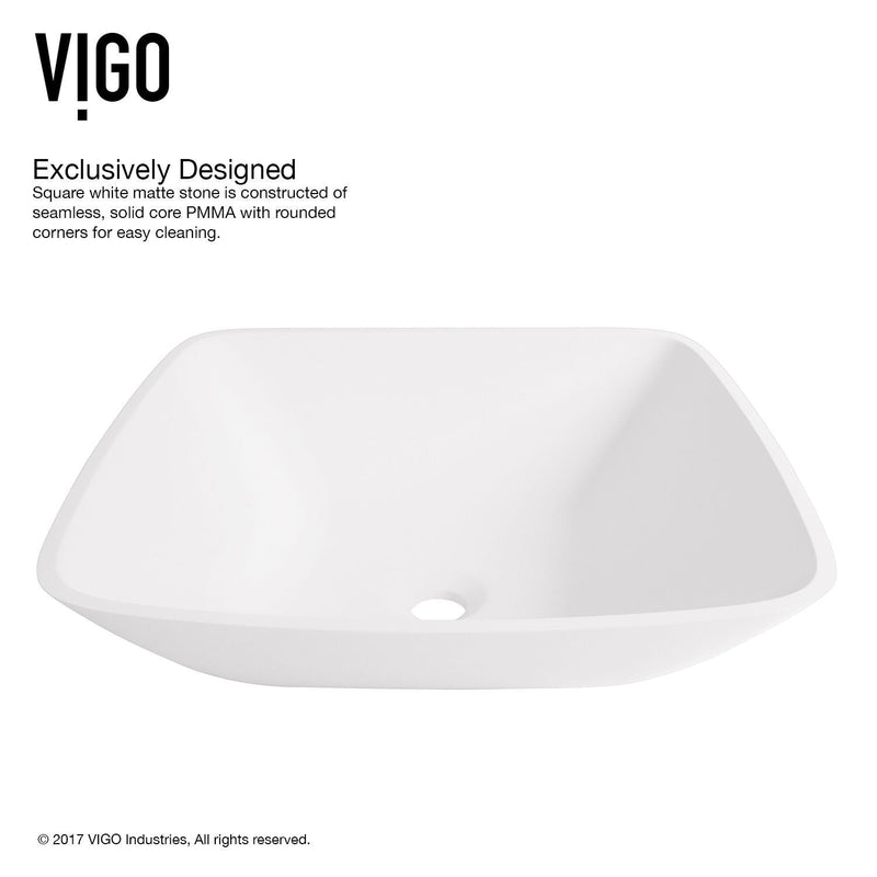 VIGO Hyacinth Matte Stone Round Vessel Bathroom Sink/Basin, Handpolished Construction, White S5