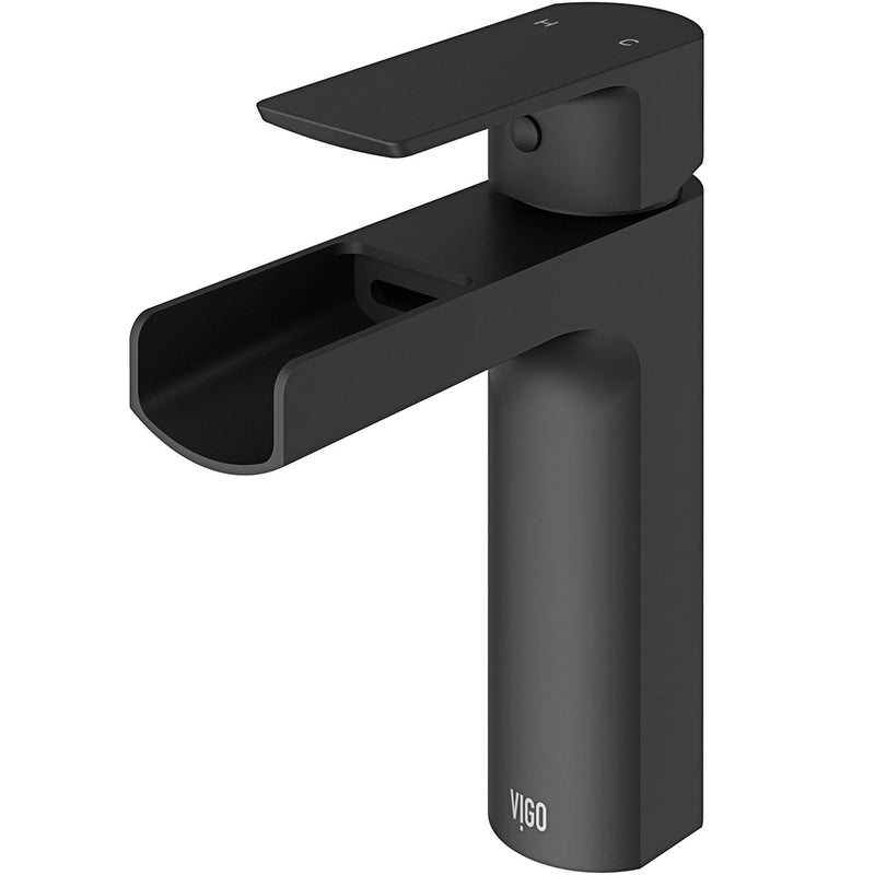 VIGO Ileana Single Handle Single Hole Bathroom Sink Faucet, WaterSense Certified, Matte Black M6