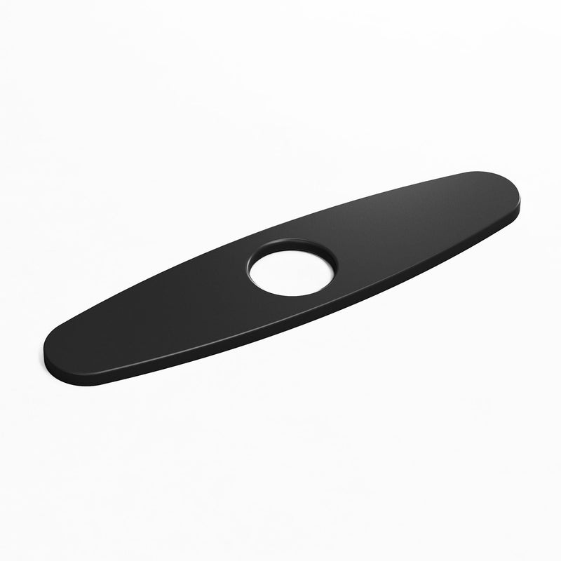 VIGO Kitchen Sink Faucet Hole Cover Deck Plate For 1 or 3 Hole, Matte Black, 10-in N9