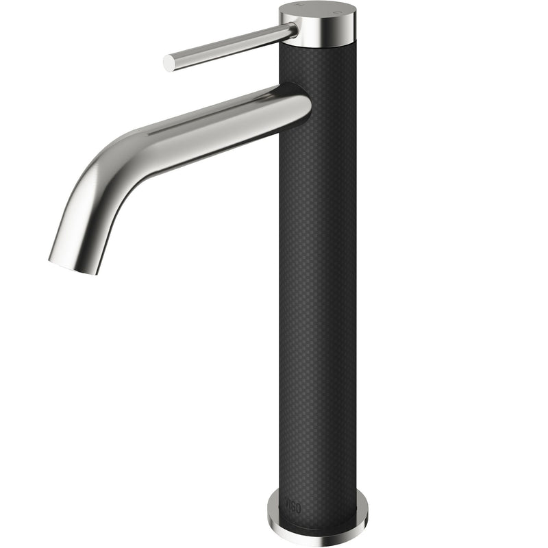 VIGO Lexington Single Handle Vessel Sink Bathroom Faucet with cFiber© Body, Brushed Nickel G8