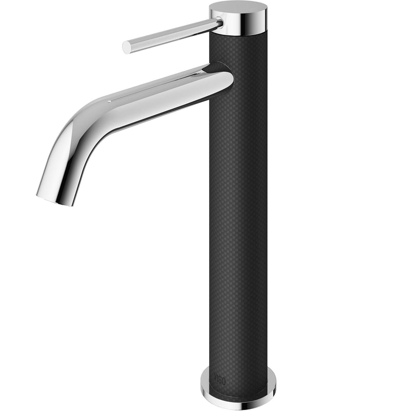 VIGO Lexington Single Handle Vessel Sink Bathroom Faucet with cFiber© Body, Chrome O0
