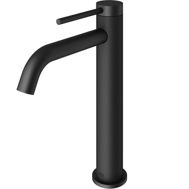 VIGO Lexington Single Handle Vessel Sink Bathroom Faucet with cFiber© Body, Matte Black G4
