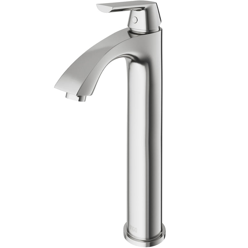 VIGO Linus Single Handle Vessel Sink Bathroom Faucet, Brushed Nickel W6