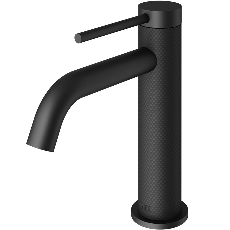 VIGO Madison Single Handle Single Hole cFiber Bathroom Sink Faucet, Matte Black O4