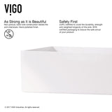VIGO Magnolia MatteStone White Bathroom Sink/Basin Set with Niko Faucet and Rectangular Composite Vessel
