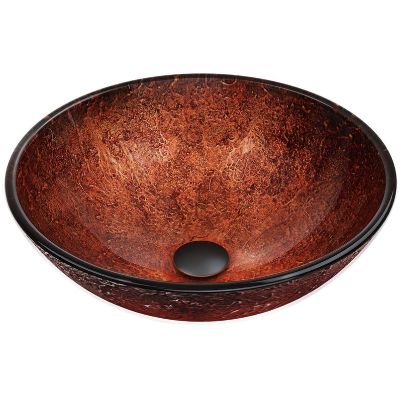 VIGO Mahogany Moon Glass Vessel Bathroom Sink J2