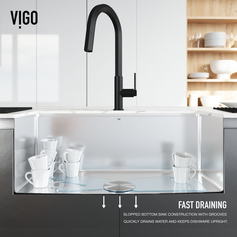 VIGO Mercer 33-in Stainless Steel Undermount Kitchen Sink V2