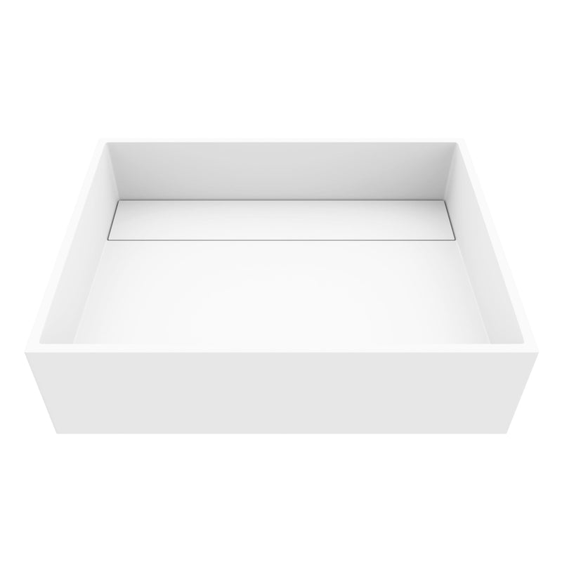 VIGO Montauk MatteStone 18x13-in Deep White Bathroom Sink/Basin with Rectangular Vessel P6