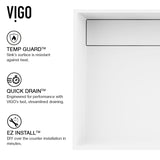 VIGO Montauk MatteStone 23x15-in Deep White Bathroom Sink/Basin with Rectangular Vessel