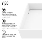 VIGO Montauk MatteStone White Bathroom Sink/Basin Set with Niko Faucet and Rectangular Composite Vessel