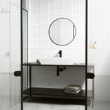 VIGO Montauk MatteStone White Bathroom Sink/Basin Set with Niko Faucet and Rectangular Composite Vessel