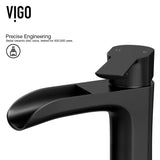 VIGO Niko Single Handle Single Hole Bathroom Sink Faucet, Matte Black
