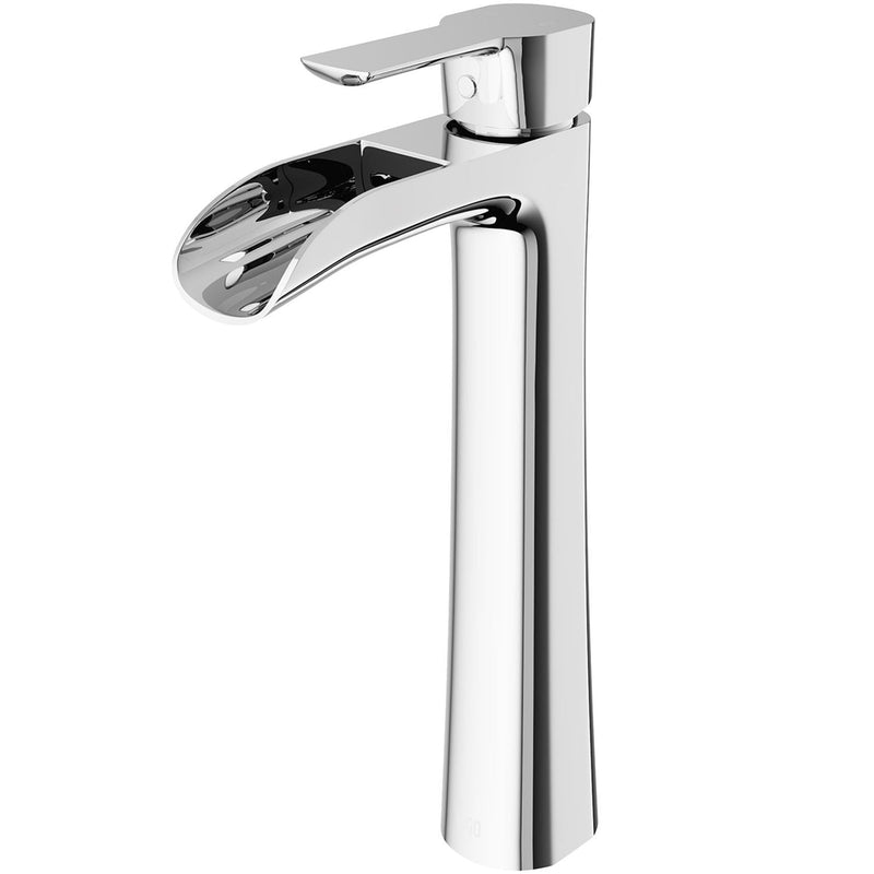 VIGO Niko Single Handle Vessel Sink Bathroom Faucet with Deck Plate, Chrome A1