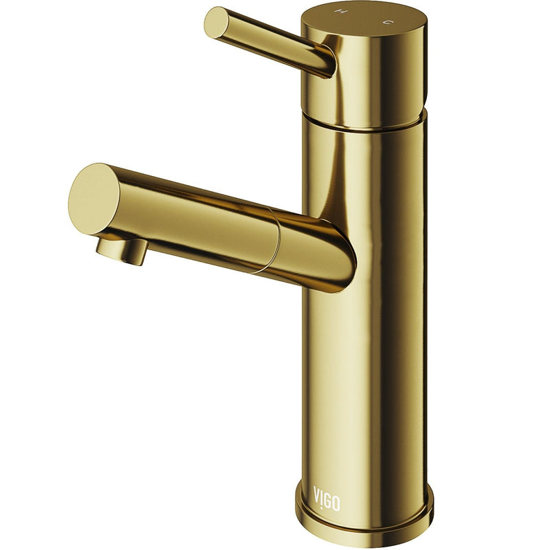 VIGO Noma Single Handle Single Hole Bathroom Sink Faucet, WaterSense Certified, Matte Gold N4