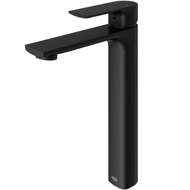 VIGO Norfolk Single Handle Vessel Bathroom Sink Faucet, WaterSense Certified, Matte Black N3