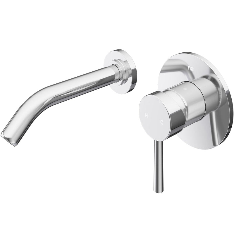 VIGO Olus Wall Mount Single Lever Bathroom Sink Faucet, WaterSense Certified, Chrome E9