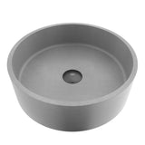 VIGO Palermo Gothic ConcretoStone 15x15-in Deep Grey Bathroom Sink/Basin with Round Vessel