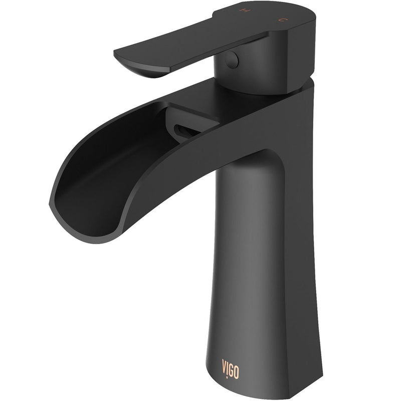 VIGO Paloma Single Handle Single Hole Bathroom Sink Faucet, WaterSense Certified, Matte Black J8