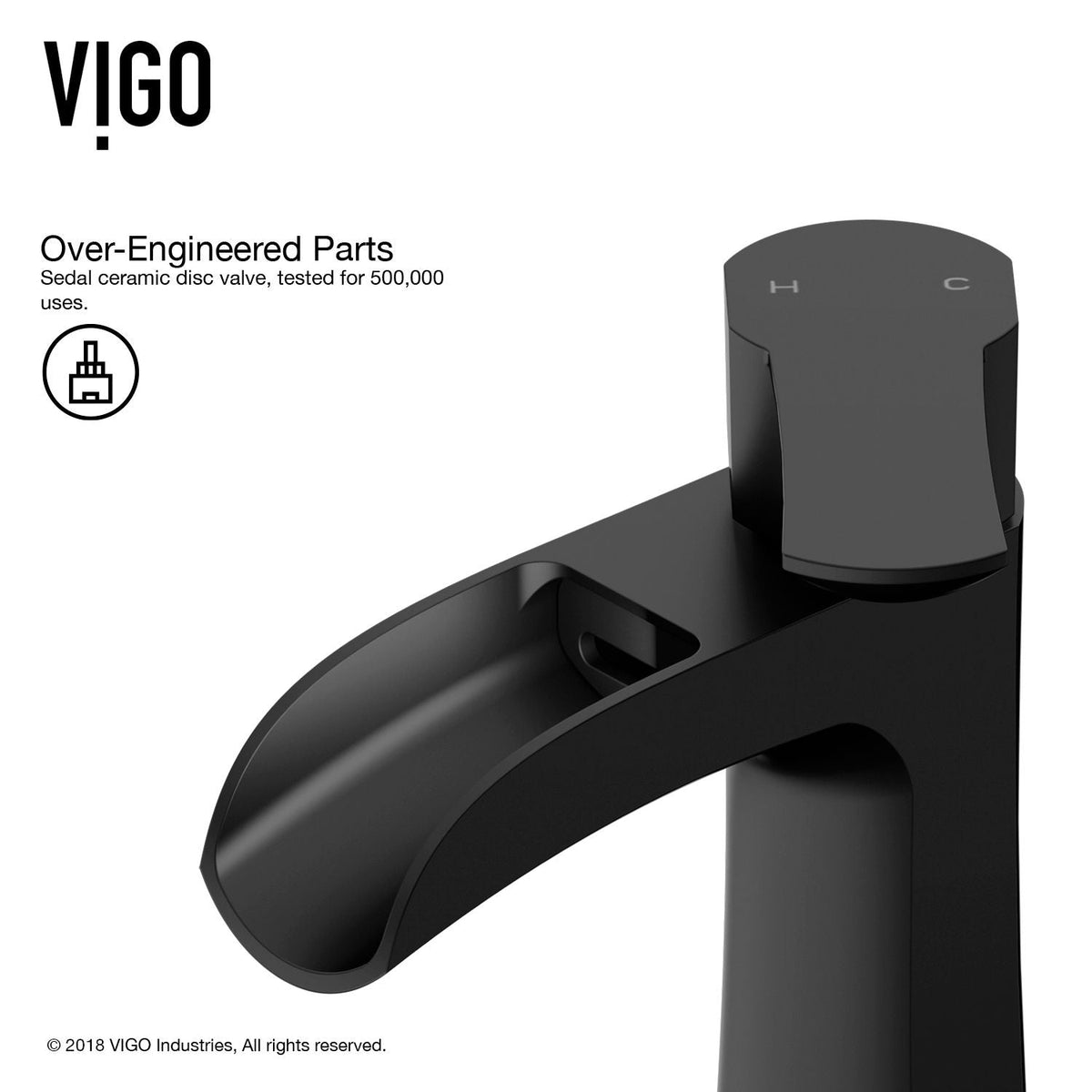 VIGO Paloma Single Handle Single Hole Bathroom Sink Faucet, WaterSense Certified, Matte Black