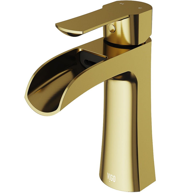 VIGO Paloma Single Handle Single Hole Bathroom Sink Faucet, WaterSense Certified, Matte Gold F6