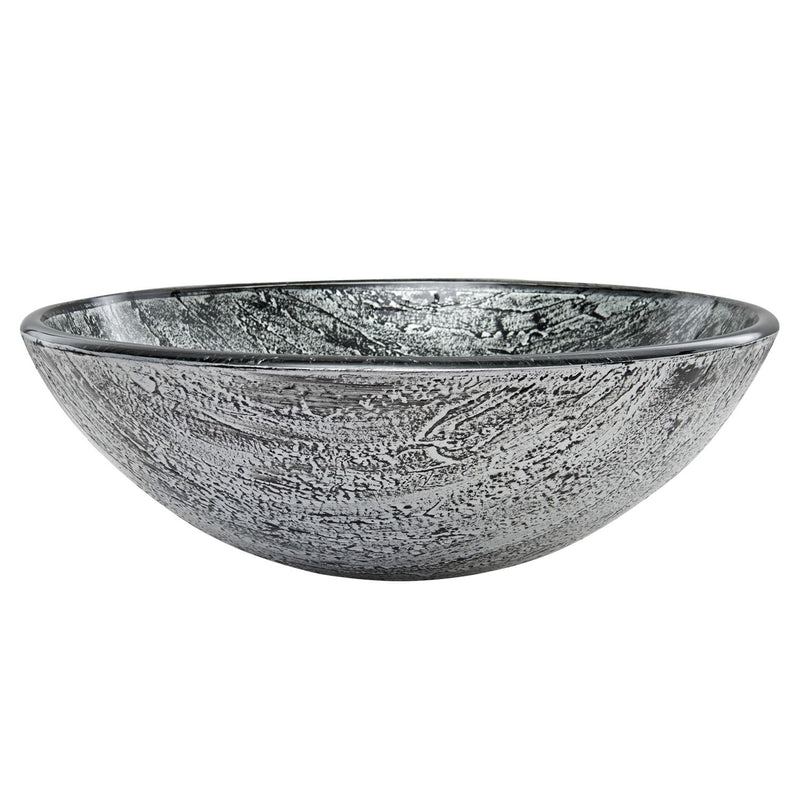 VIGO Round Glass Vessel Bathroom Sink/Basin with Deep Bowl, Titanium N6