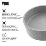 VIGO Sagrada Gothic ConcretoStone 24x14-in Deep Grey Bathroom Sink/Basin with Rectangular Vessel