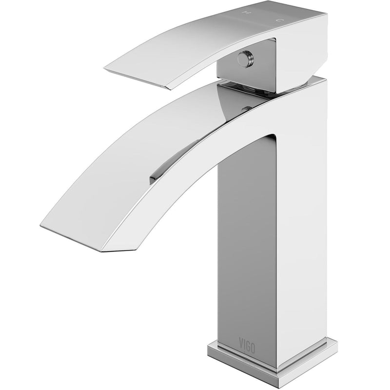 VIGO Satro Single Handle Single Hole Bathroom Sink Faucet, WaterSense Certified, Chrome N8