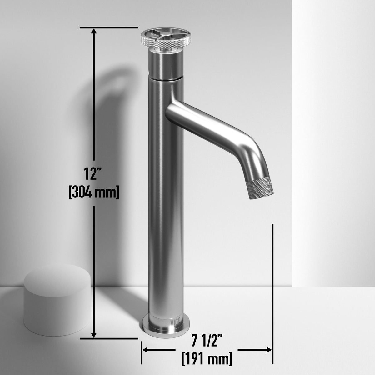 VIGO Sottile MatteShell Matte Black Bathroom Sink/Basin Set with Cass Faucet and Glass Rectangular Vessel
