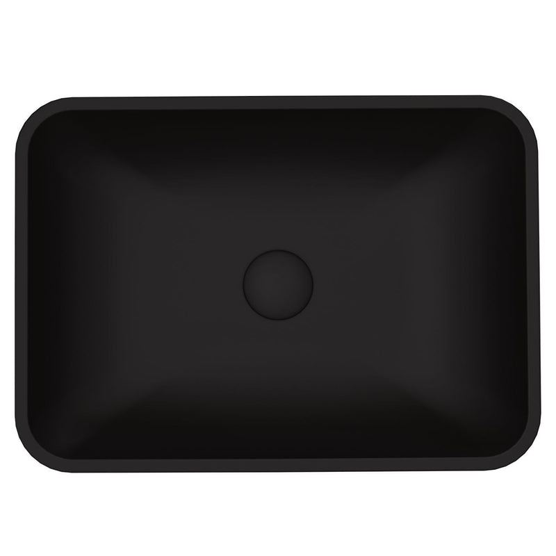 VIGO Sottile MatteShell Rectangular Vessel Bathroom Sink/Basin with Deep Bowl, Black V8