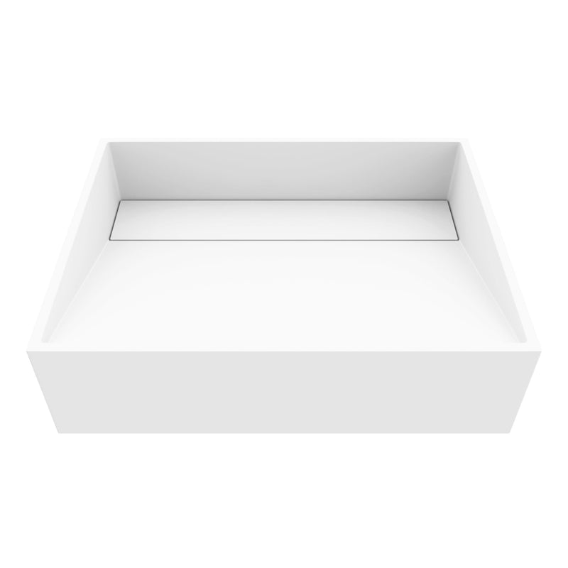 VIGO Starr Modern MatteStone 17x13-in Deep White Bathroom Sink/Basin with Rectangular Vessel L2