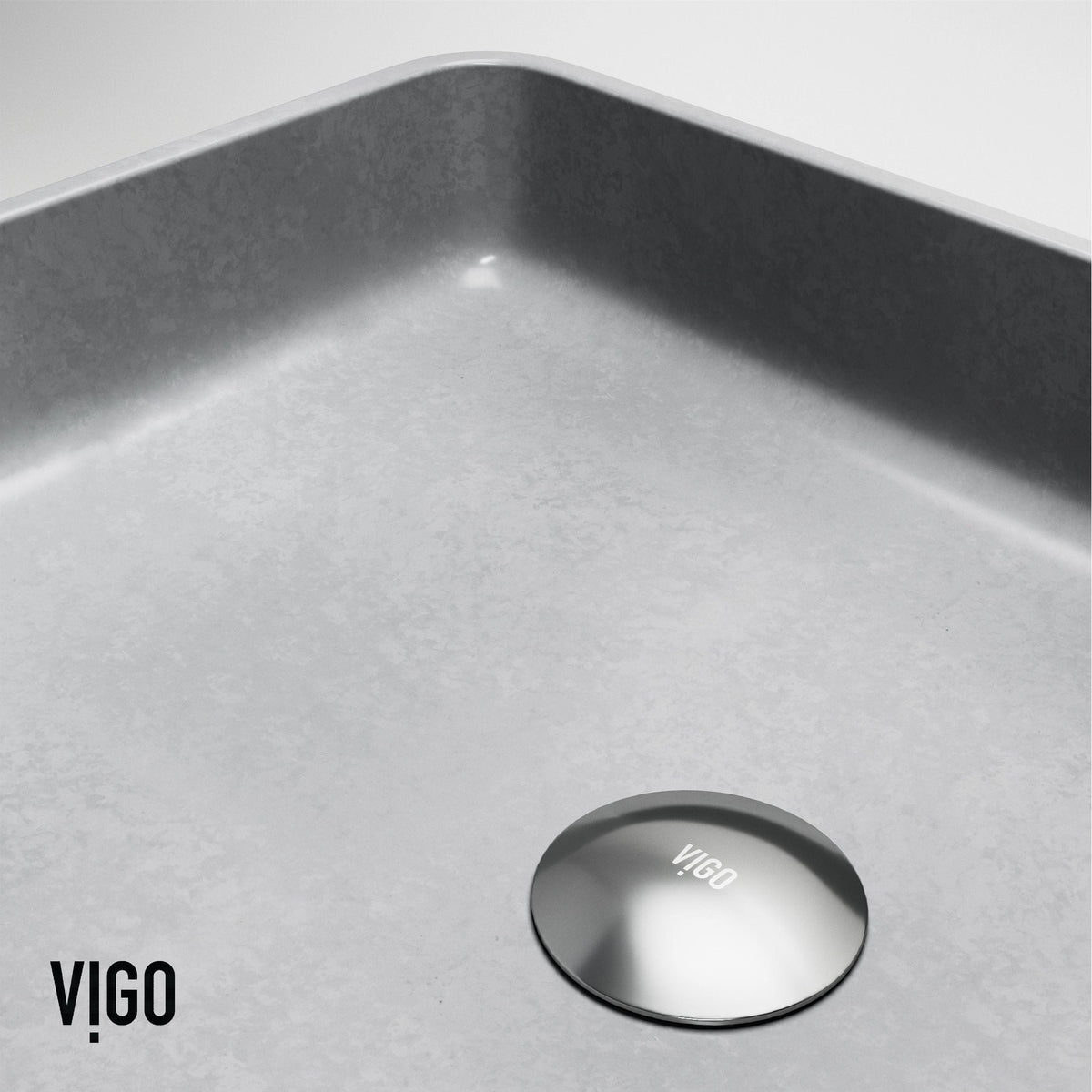 VIGO Tarragona Gothic ConcretoStone 19x14-in Deep Grey Bathroom Sink/Basin with Rectangular Vessel