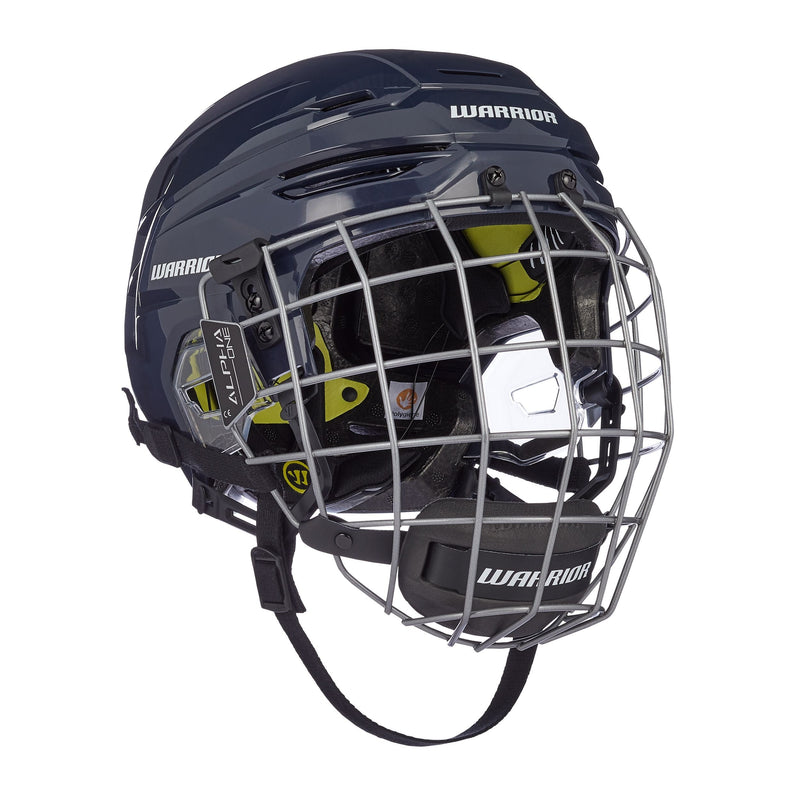 Warrior Alpha Pro Senior Hockey Helmet & Cage Combo, Navy Z0