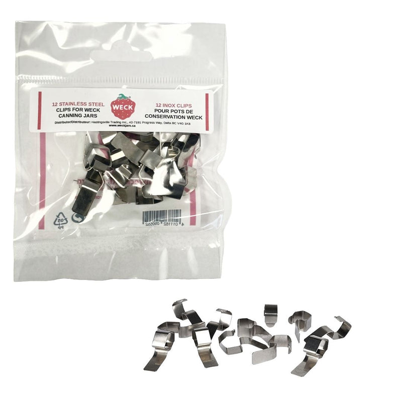 Weck Stainless Steel Clamps for Weck Jars, BPA-free, 12-pk W5