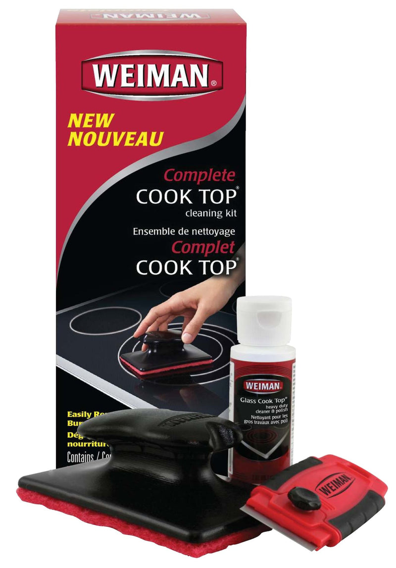 Weiman Complete Glass Cooktop Cleaning Kit, 3-pc, Include Scrub Pad, Scraper and Cleaning Solution P8