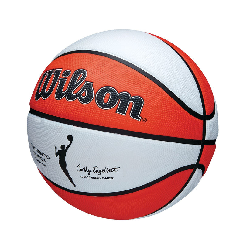 Wilson WNBA Authentic Series Youth Kids' Outdoor Basketball, Size 6 (28.5-in), Orange/White A0