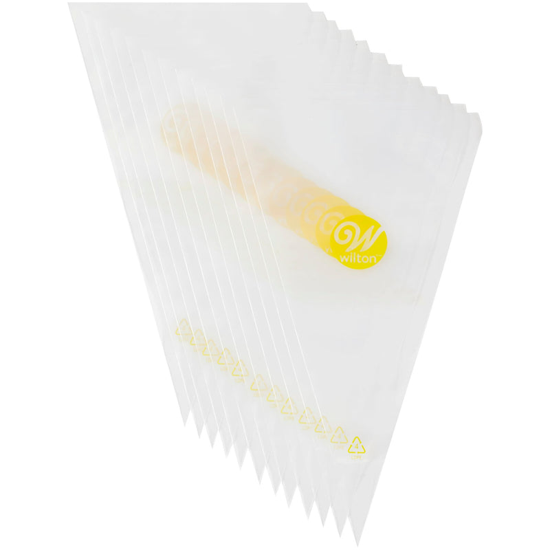 Wilton Disposable Piping Decorating Bag, Clear, 12-pk, for Baking/Cake Decoration Z9