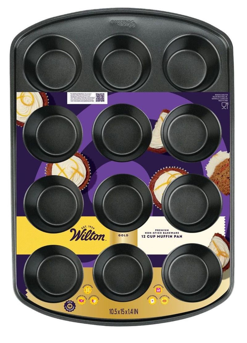 Wilton Gold Premium Non-Stick Bakeware Muffin Pan, 12-Cup Y6