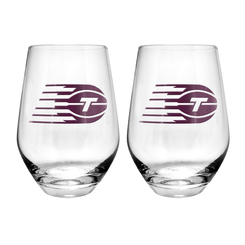 WNBA: Toronto Tempo Stemless Wine Glasses/Tumbler Set, For WNBA Basketball Fans/Collectors, Clear, 19-oz, 2-pk Y5