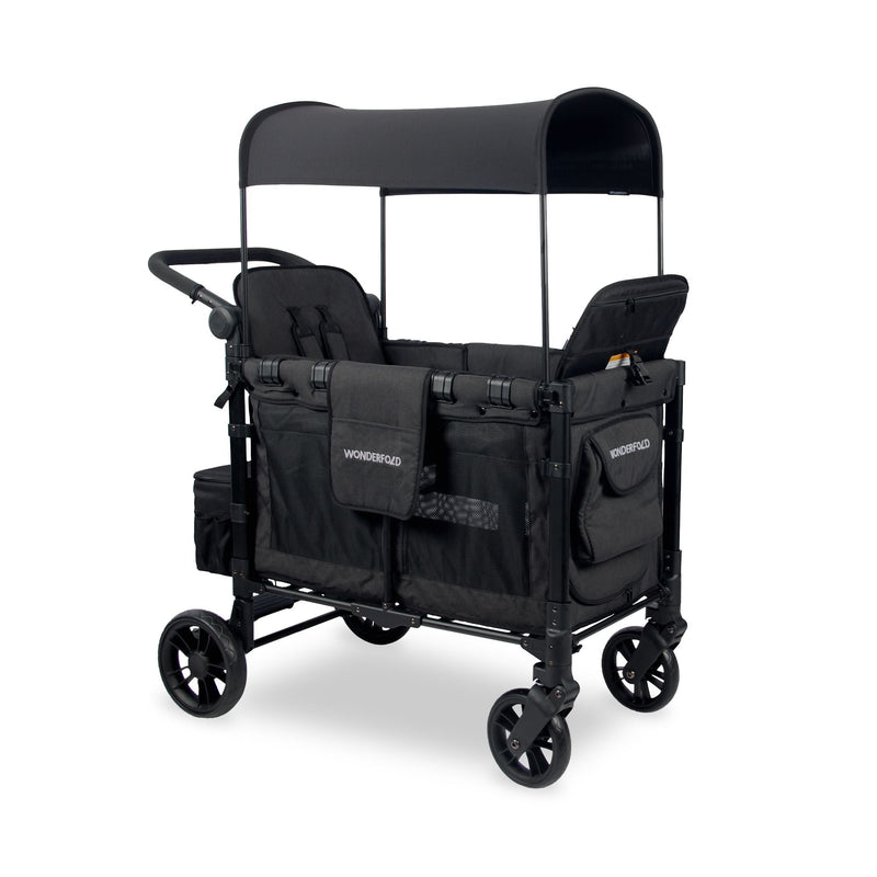 Wonderfold W2 Elite Double Stroller Wagon, 2-Seater, Black O4