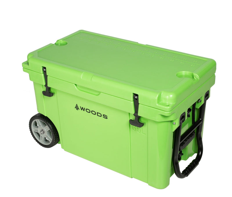 Woods ARCTIC Wheeled Roto-Moulded Cooler with Handle, 65-L, Parrot Green S3