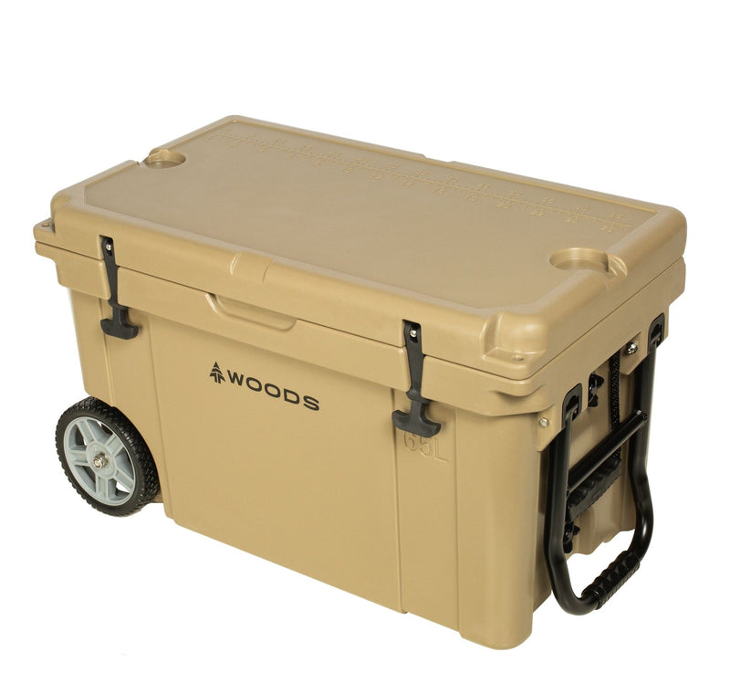 Woods ARCTIC Wheeled Roto-Moulded Cooler with Handle, 65-L, Tan X8