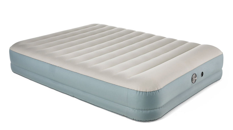 Woods Double High Toughguard Inflatable Air Bed with Rechargeable Pump, Queen, Grey M1