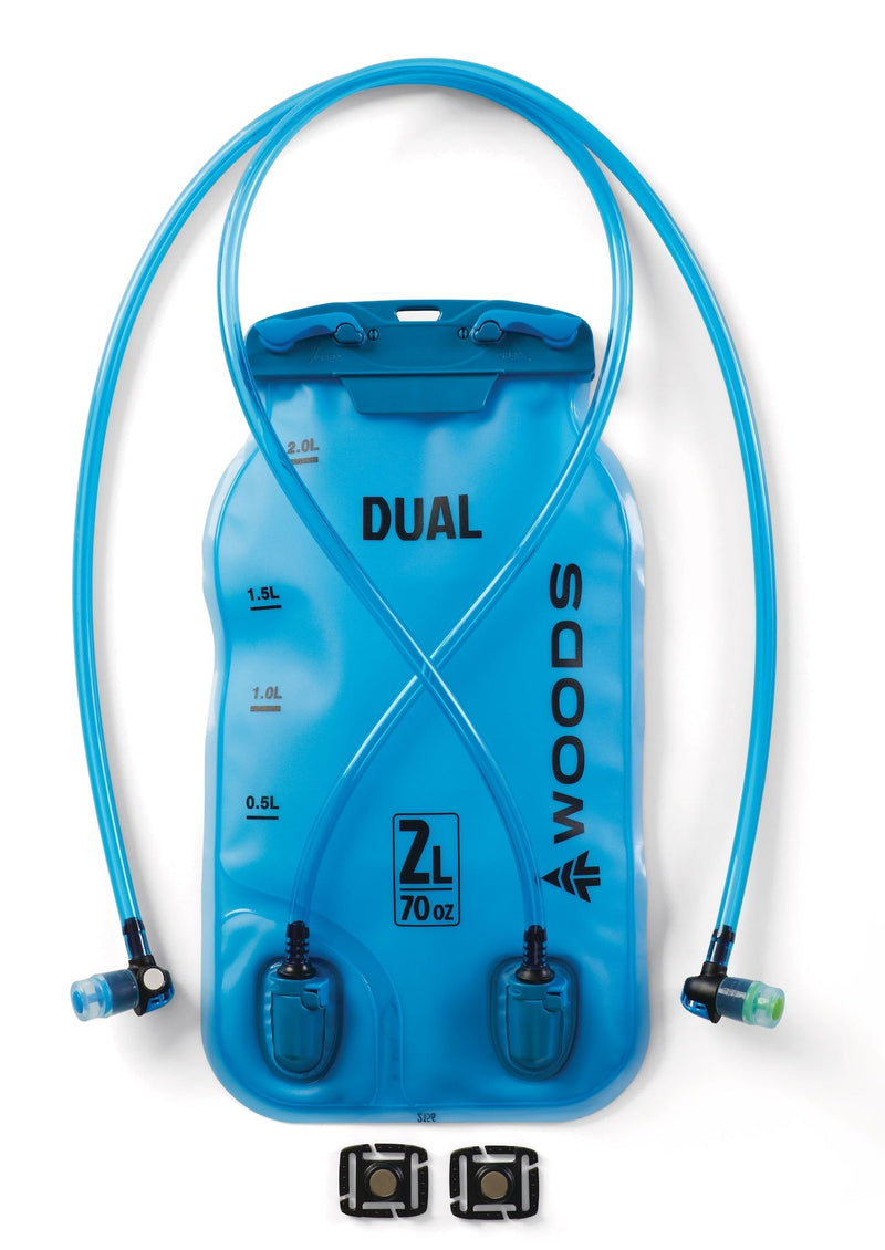 Woods DUAL-COMPARTMENT Water Hydration Reservoir/Bladder, Hiking and Outdoor Sports, 2 x 1-L Compartments X0