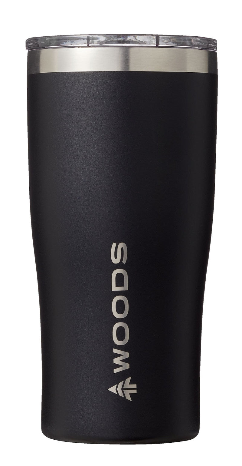 Woods Insulated Stainless Steel Tumbler, Small, Black, 20.2-oz C9