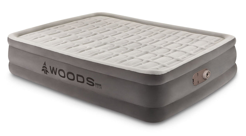 Woods Tritech Double-High Queen Air Mattress with Built-In 120V Pump V9