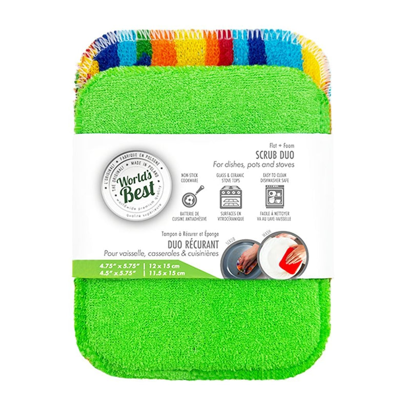 World's Best Foam Pot Scrubber, Washable, 2-pk W4