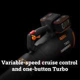 Worx 40V Power Share 780 CFM 190 MPH QuietTech Leaf Blower